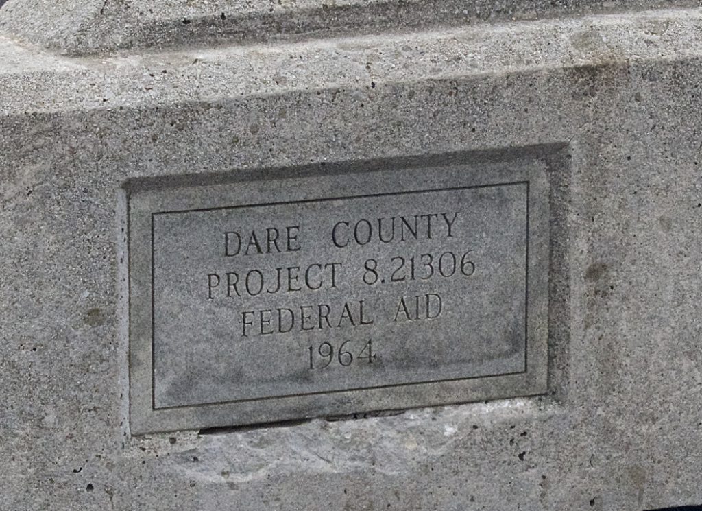 Dedication plaque from the Bonner Bridge, removed from bridge for the Marc Basnight Bridge ribbon cutting.
