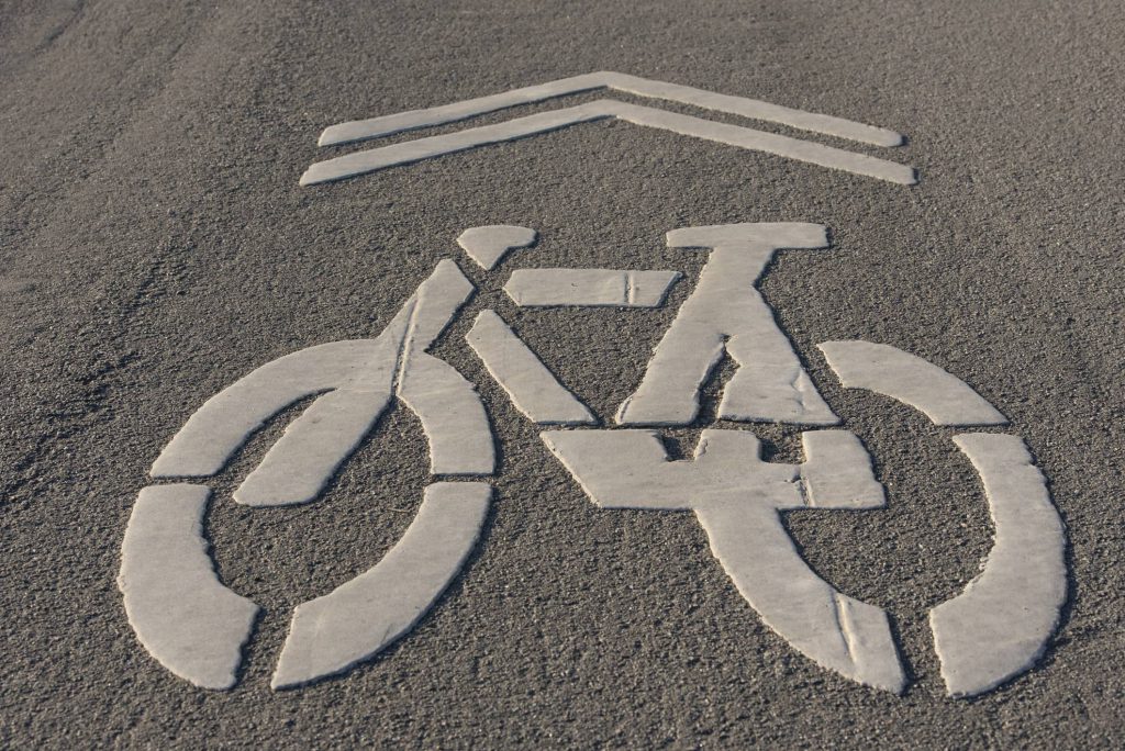 bike lane sign on a bike path