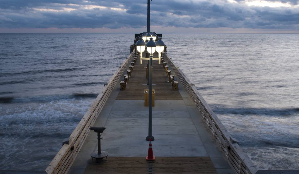 OBX pier at night