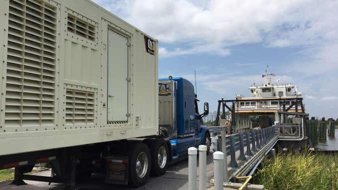 Generator leaving Ocracoke after power was restored on Friday.