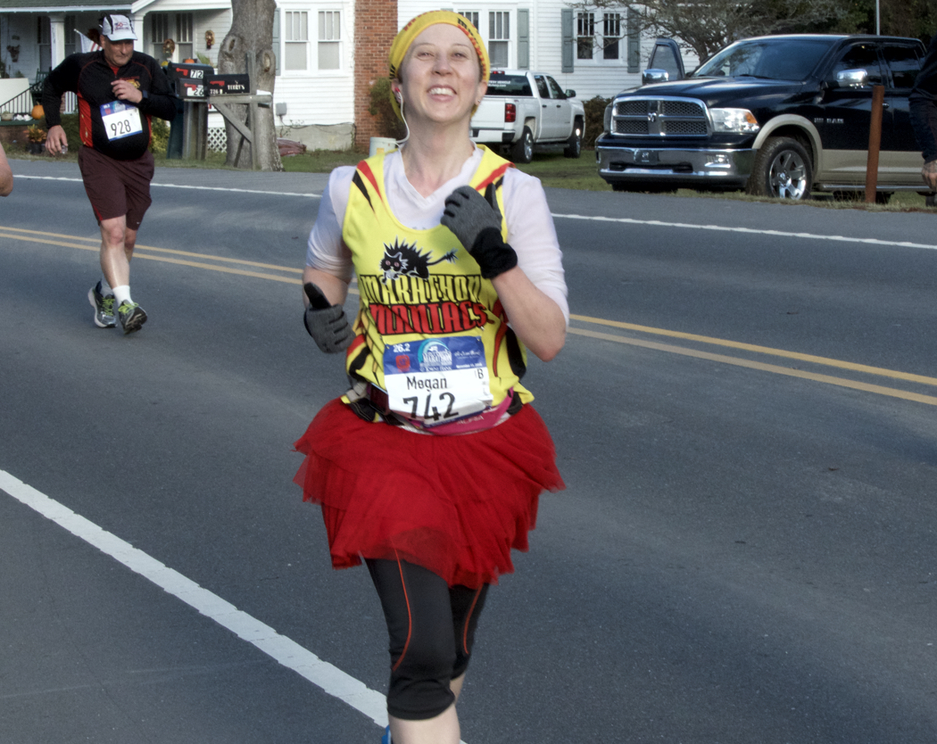 The joy of running the Outer Banks Marathon. Still smiling early in the 26.3 mile journey.